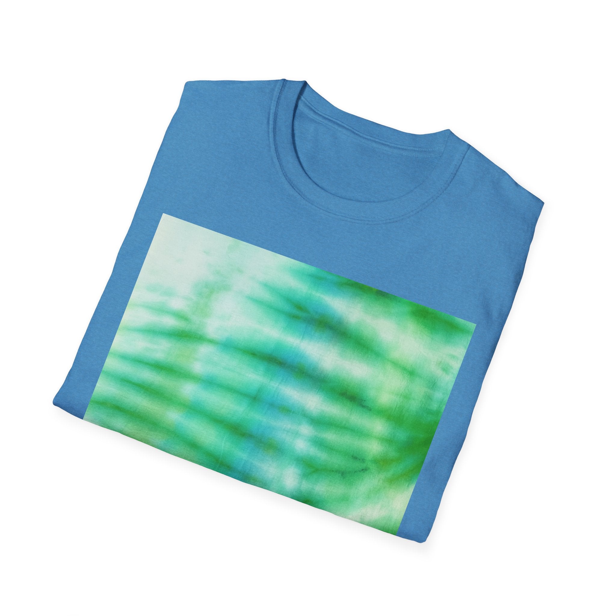 SWAMI: Soft, dreamy sea green/blue Tie-Dye Unisex T-Shirt, Festival Wear, Casual Style, Summer Vibes, Gift for Friends, Eco-Friendly Fashion