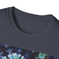 COBALT TORNADO: Tie-Dye Spiral Unisex T-Shirt, Bohemian Style Tee, Festival Apparel, Casual Wear, Gift for Him or Her