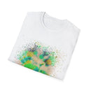 TURQUOISE TREASURE:  Colorful, splat style, Vibrant Abstract T-Shirt | Unisex Softstyle Graphic Tee, Casual Wear, Gift for Art Lovers, Summer Fashion, Unique Design