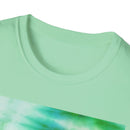 SWAMI: Soft, dreamy sea green/blue Tie-Dye Unisex T-Shirt, Festival Wear, Casual Style, Summer Vibes, Gift for Friends, Eco-Friendly Fashion