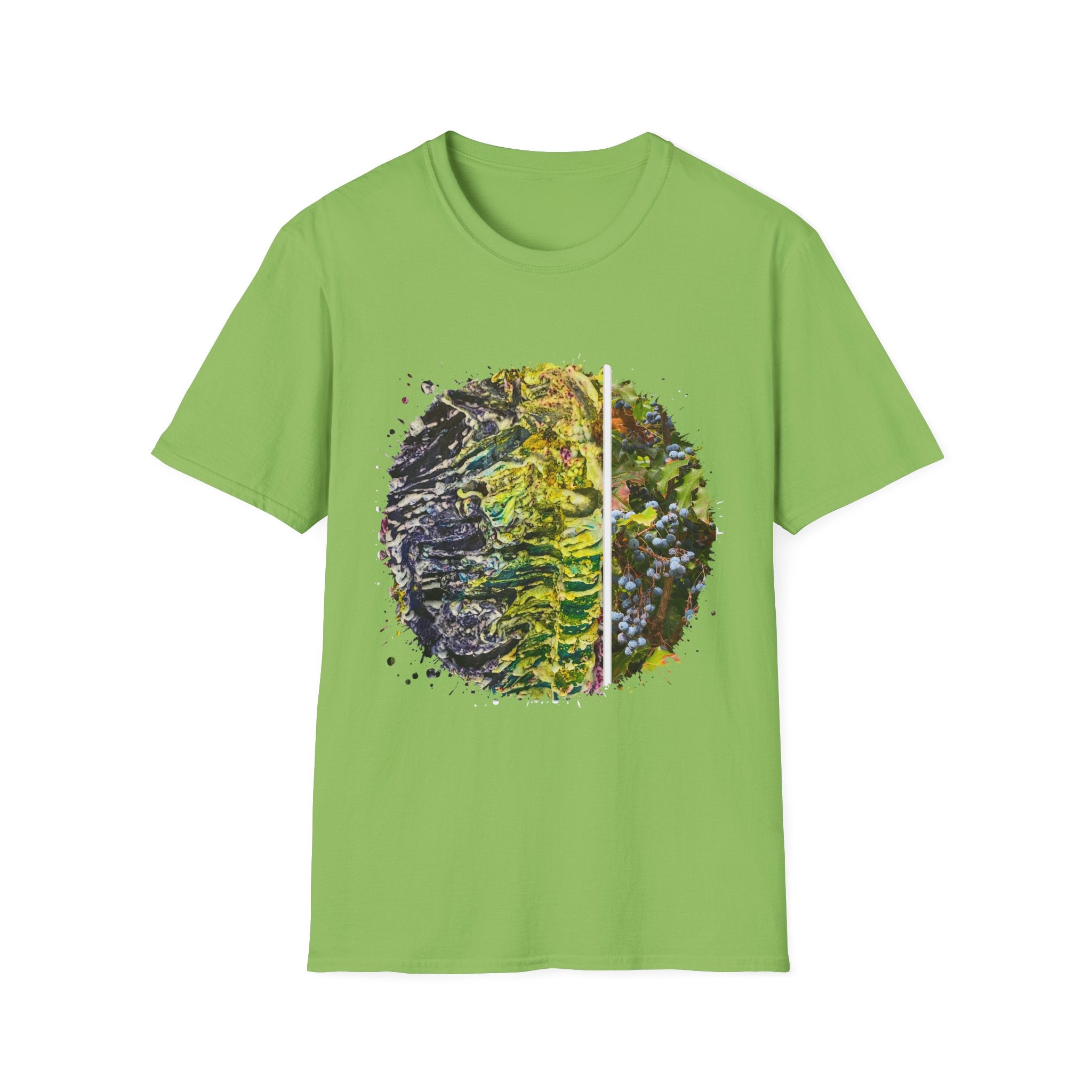 Blueberry Bliss 2:  Nature-Inspired Unisex Softstyle T-Shirt, Graphic Tee, Eco-Friendly Apparel, Earthy Vibe Shirt, Casual Wear, Nature Lover Gift