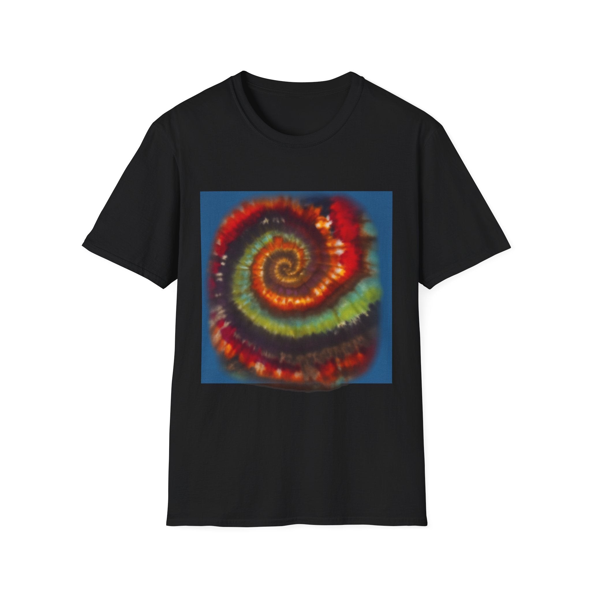 CHARTREUSE LEGEND:  Colorful Spiral TIe Dye Design Unisex Softstyle T-Shirt | Bohemian Vibe, Everyday Wear, Gift, Festival Style, Relaxation