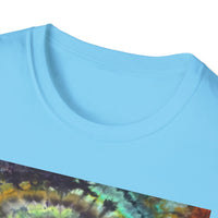 TEMPTATION: Mystical Vibrant Tie-Dye T-Shirt, Unisex Softstyle Tee, Boho Festival Wear, Summer Vibe Shirt, Eco-Friendly Apparel, Gift for Him or Her