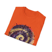 Scarlet Saga 2:  Spiral Tie-Dye Unisex Softstyle T-Shirt | Boho Chic, Casual Wear, Gift for Artists, Summer Fashion, Music Festivals