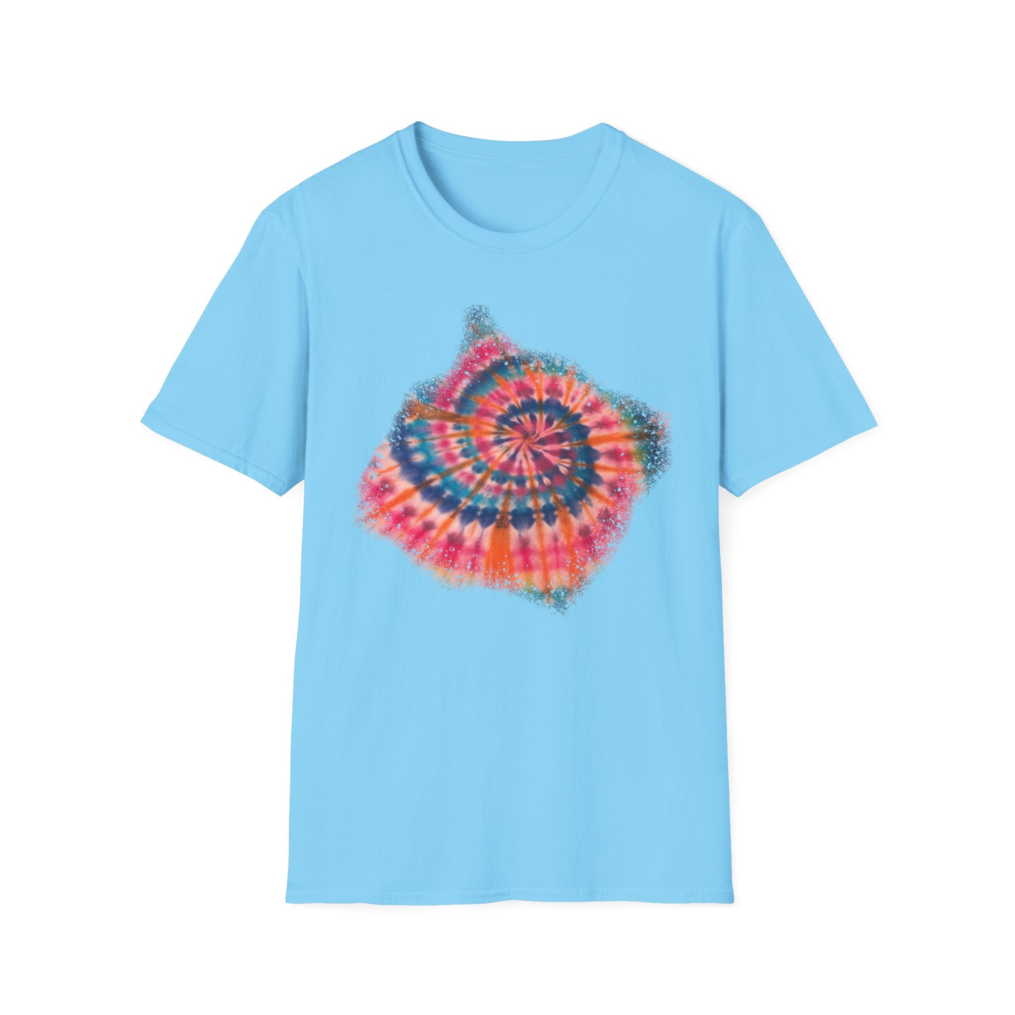 Rainbow Ballad 2: Colorful Snowy edge Tie-Dye Unisex T-Shirt, Bohemian Tee, Festival Wear, Summer Vibes, Casual Fashion, Gift for Her/Him