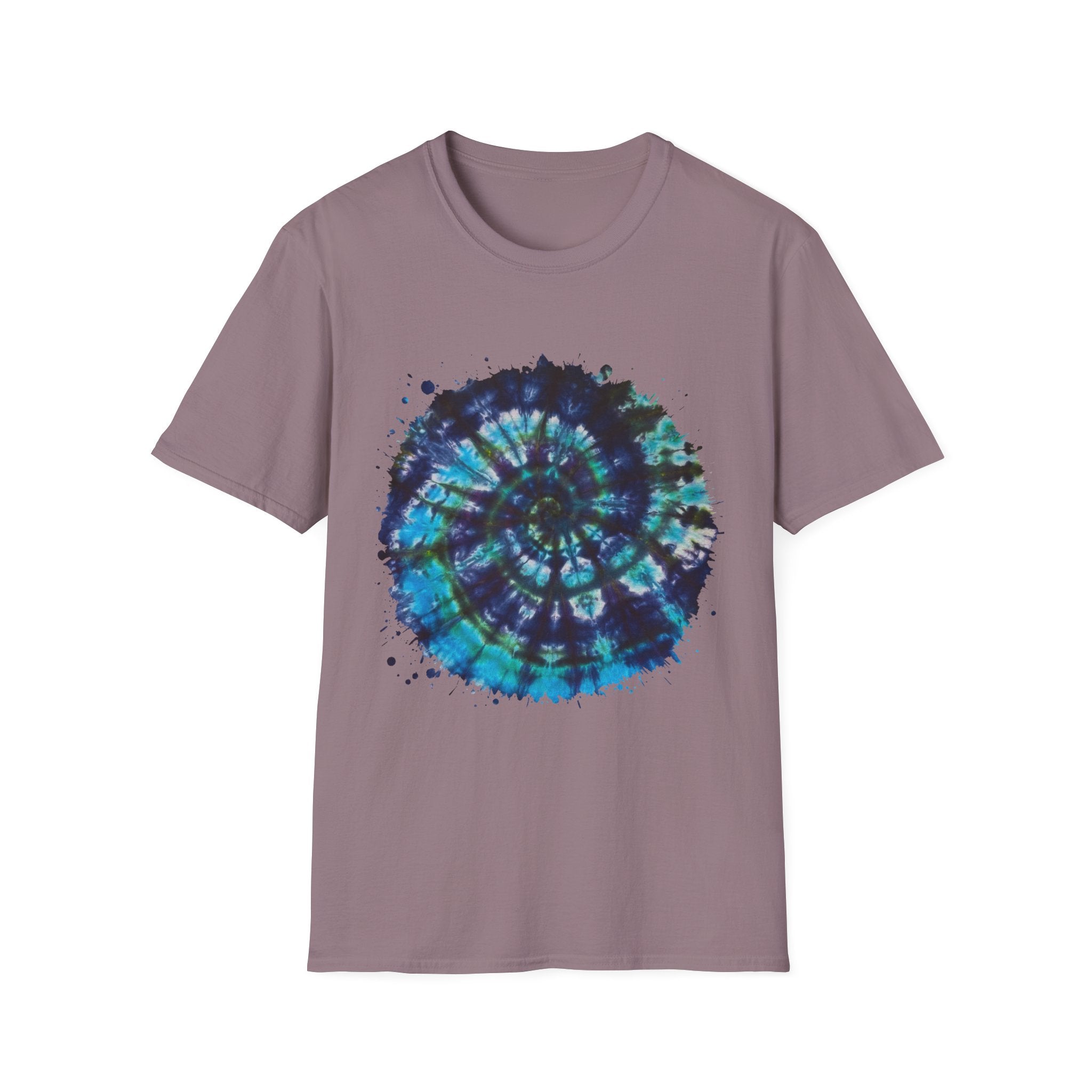 Cobalt Tornado 2:  Spiral Tie-Dye T-Shirt, Unisex Kaftan, Bohemian Tee, Beachwear, Summer Top, Festival Gear, Unique Gift
