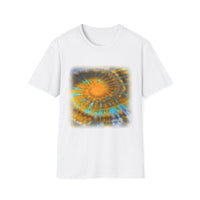 SOLAR PASSION:  Sun inspired tie dye, Boho Spiral Sun T-Shirt - Artistic Graphic Tee for Relaxed Vibes, Festival Wear, Gifts for Creatives, Unisex Tees, Everyday Comfort