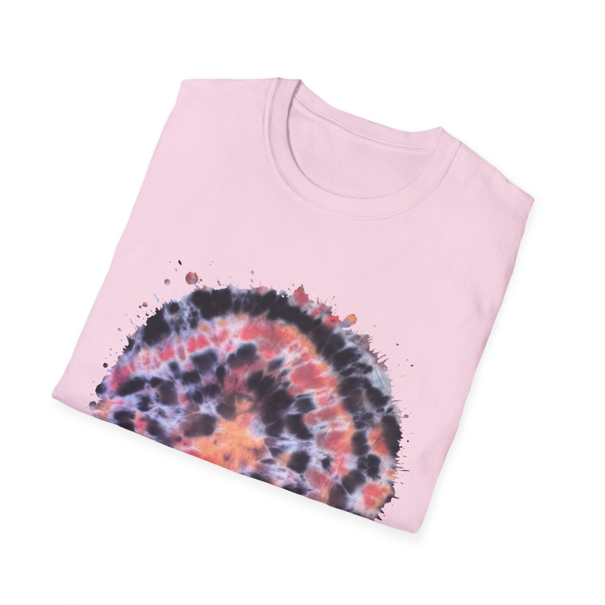 Tangerine Tiger 2:  Artistic Tie-Dye Unisex Softstyle T-Shirt, Casual Wear, Festival Outfit, Gift for Him/Her, Summer Vibes, Eco-Friendly Fashion