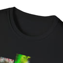 DYNAMO: Vibrant Tie-Dye collage Unisex Softstyle T-Shirt, Festival Wear, Casual Summer Top, Gift for Friends, Boho Style Tee, Colorful Graphic Tee