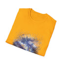 Blue on Coper 2:  Galaxy Splatter Unisex T-Shirt | Trendy Summer Tee for Art Lovers, Gift for Birthdays, Relaxed Fit Casual Wear, Unique Graphic Shirt