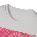 FLAMINGO:  Pink explosion! Colorful Tie-Dye Unisex Softstyle T-Shirt – Perfect for Festivals, Summer Vibes, Casual Outings, Gifts, and Everyday Wear