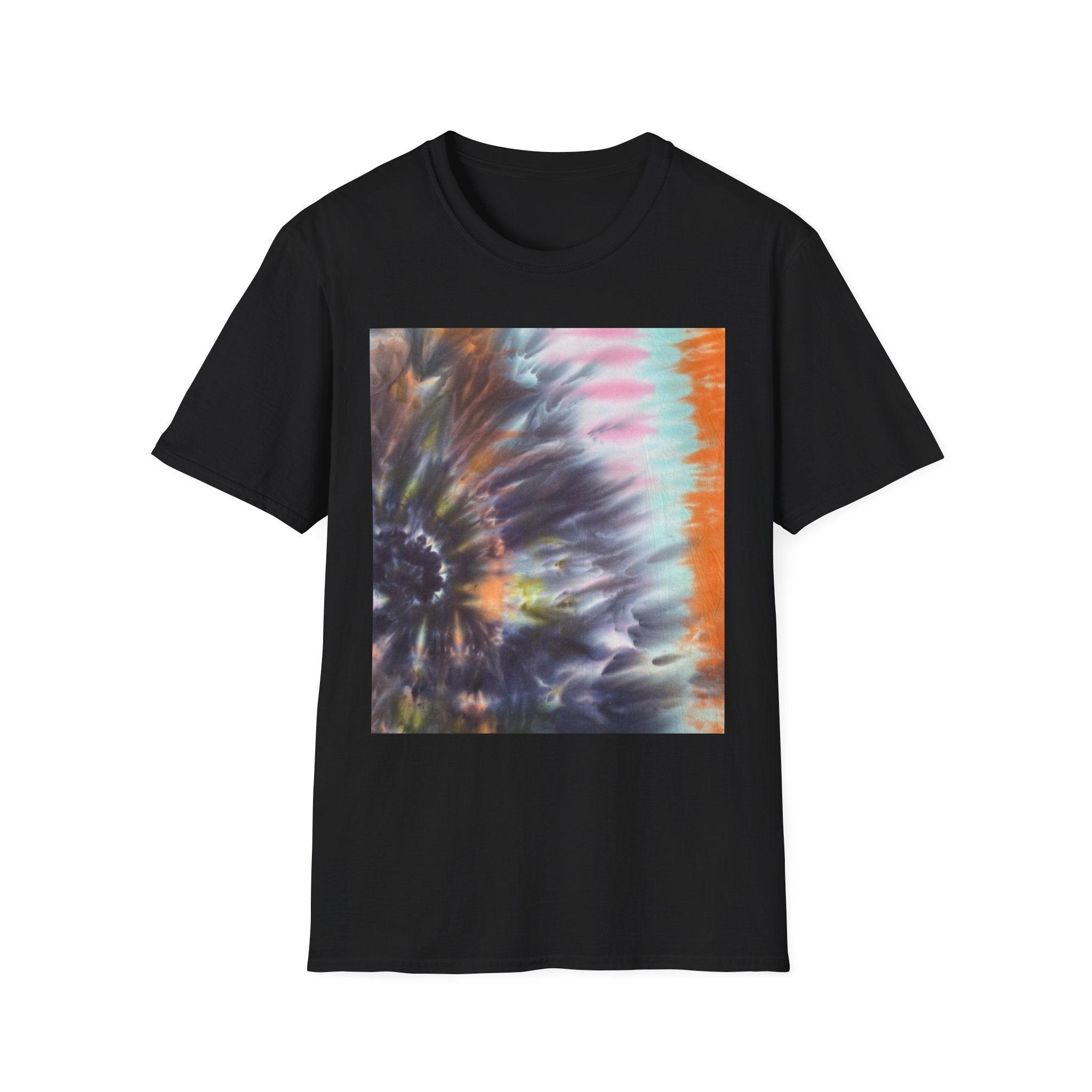 BRAVADO: Feather inspired, Colorful Tie-Dye Unisex T-Shirt, Retro Vibe Shirt, Summer Festival Tee, Gift for Boho Lovers, Comfortable Everyday Wear