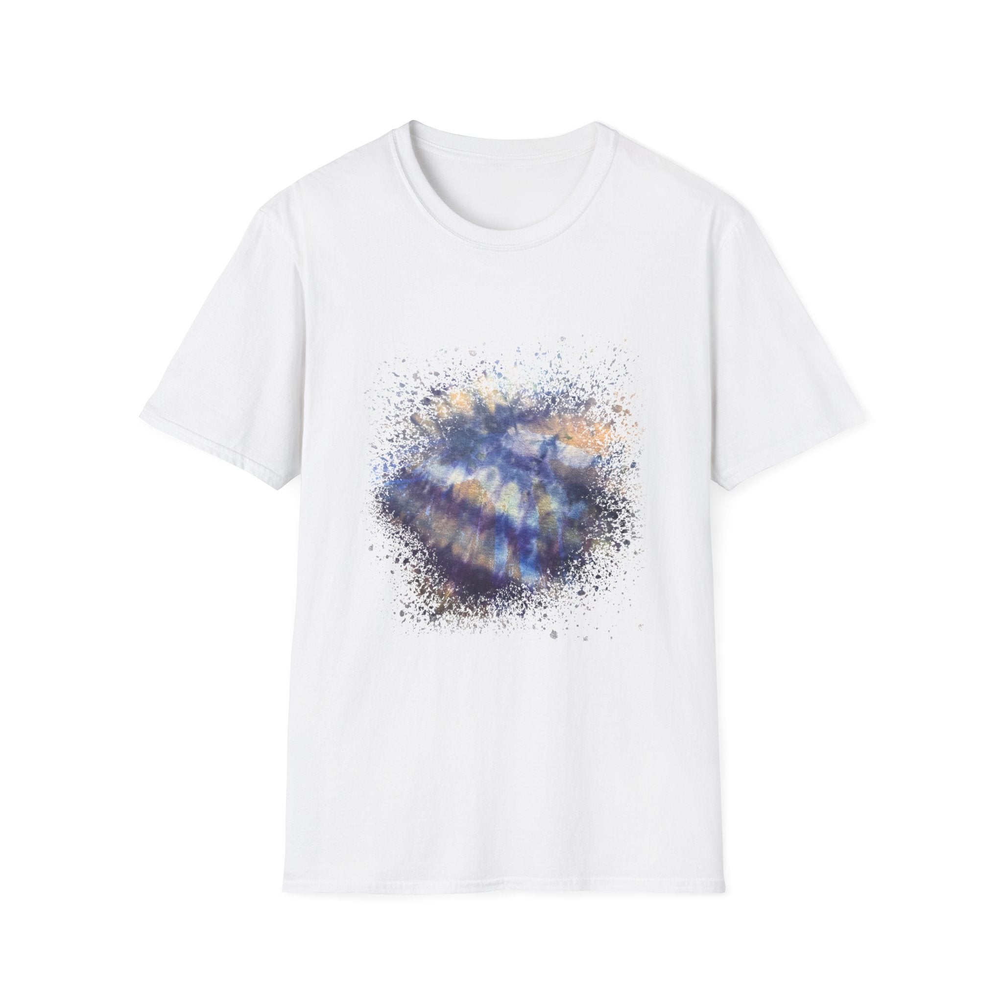 Blue on Coper 2:  Galaxy Splatter Unisex T-Shirt | Trendy Summer Tee for Art Lovers, Gift for Birthdays, Relaxed Fit Casual Wear, Unique Graphic Shirt