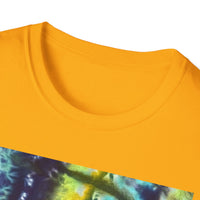 ALLIGATOR ALLEY: Reptile inspired, Vibrant Tie-Dye Unisex T-Shirt, Boho Style Tee, Summer Outfit, Festival Wear, Gift for Her, Unique Graphic Shirt