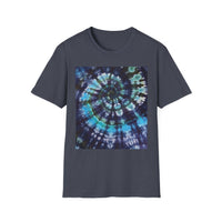 COBALT TORNADO: Tie-Dye Spiral Unisex T-Shirt, Bohemian Style Tee, Festival Apparel, Casual Wear, Gift for Him or Her
