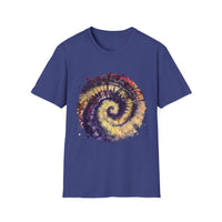 Scarlet Saga 2:  Spiral Tie-Dye Unisex Softstyle T-Shirt | Boho Chic, Casual Wear, Gift for Artists, Summer Fashion, Music Festivals