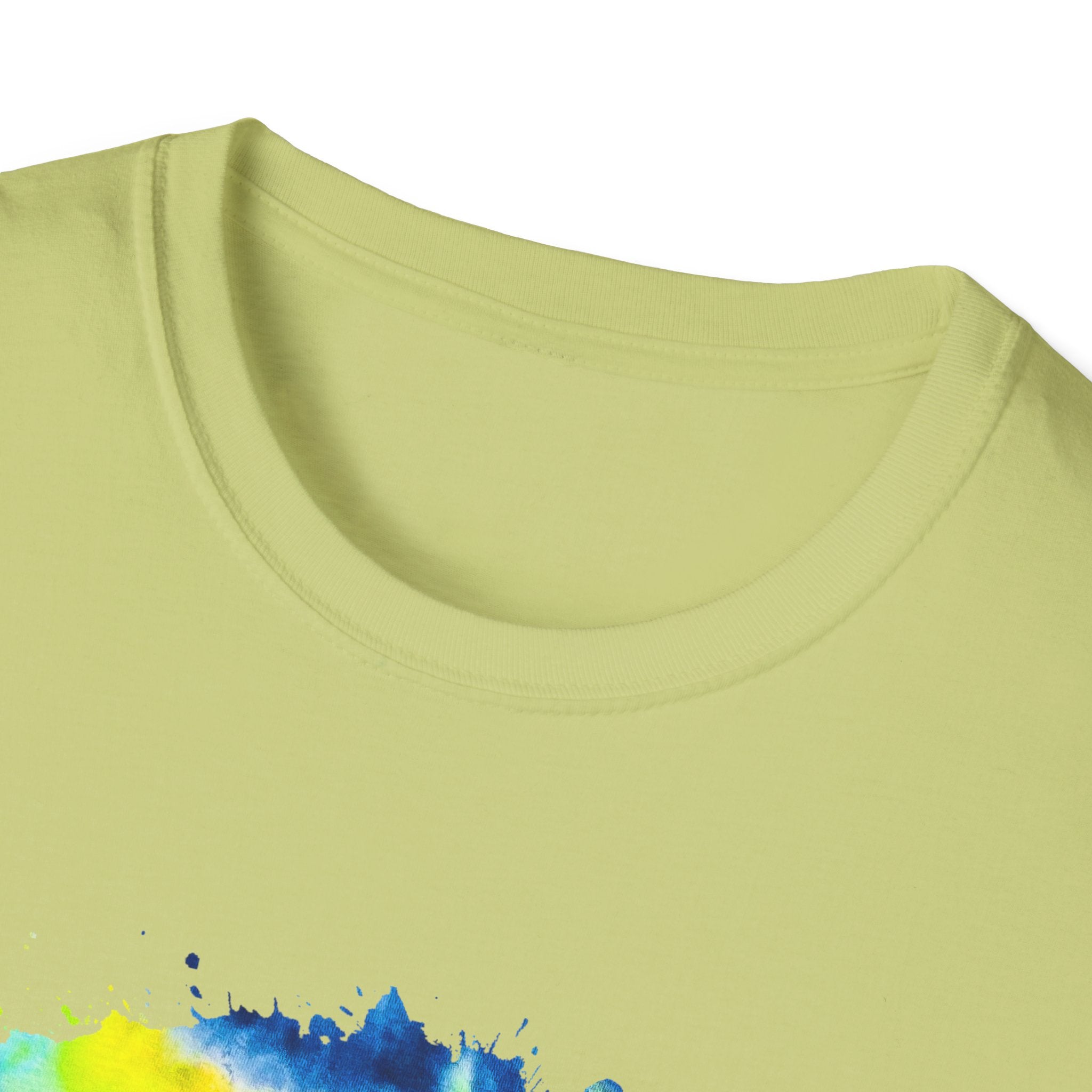 Zenith 2:  Tie-Dye Peace Circle Unisex Softstyle T-Shirt, Vibrant Summer Tee, Gift for Music Festivals, Casual Chic, Eco-Friendly Fashion