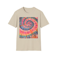 RAINBOW BALLAD: Colorful  rainbow sherbet style,  Tie-Dye Unisex Softstyle T-Shirt | Boho Vibe, Summer Essentials, Eco-Friendly Fashion, Gift for Friends, Casual Wear
