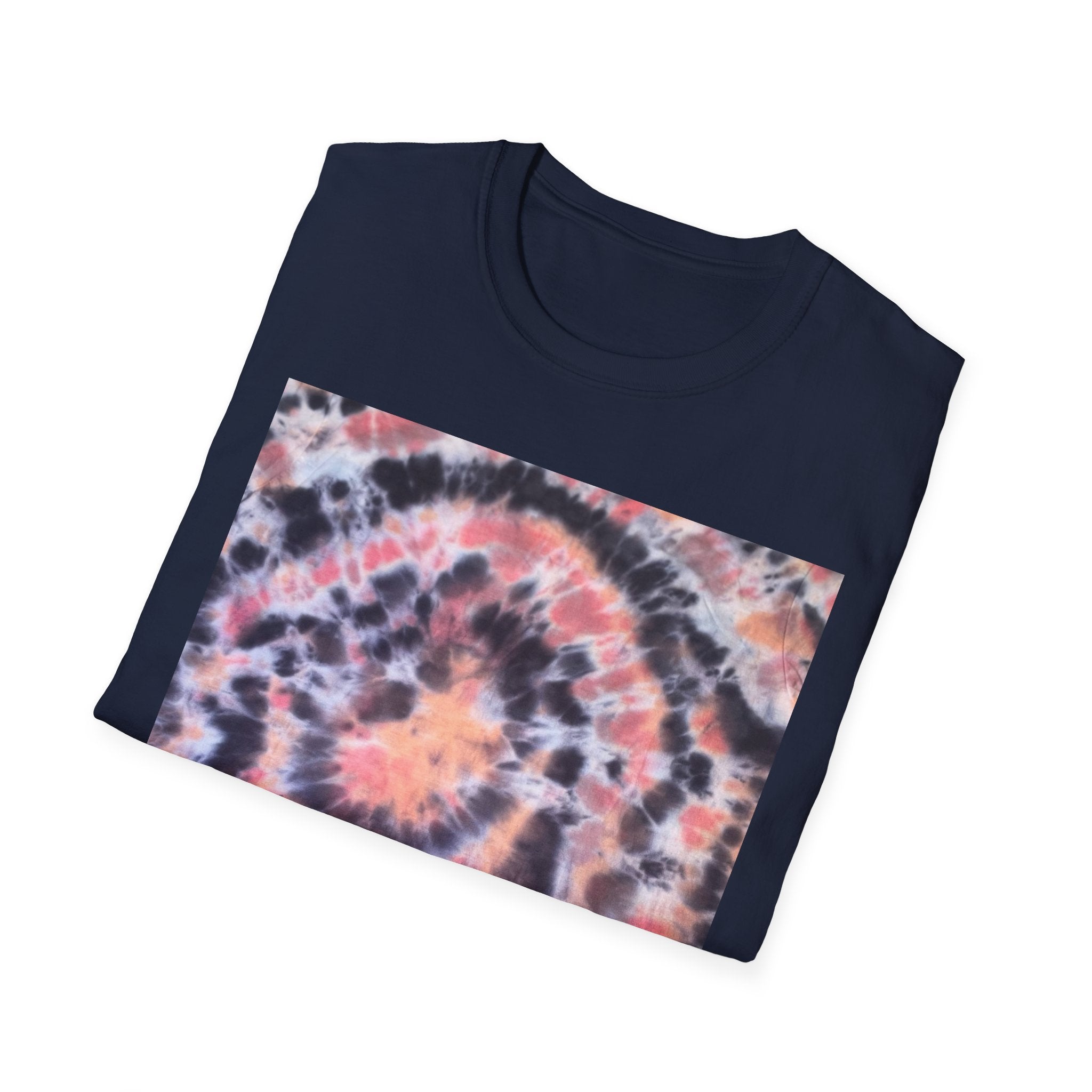 TANGERINE TIGER: Spotted swirl Colorful Tie-Dye Unisex Softstyle T-Shirt, Festival Wear, Casual Outfit, Gift for Her, Summer Vibes, Boho Style