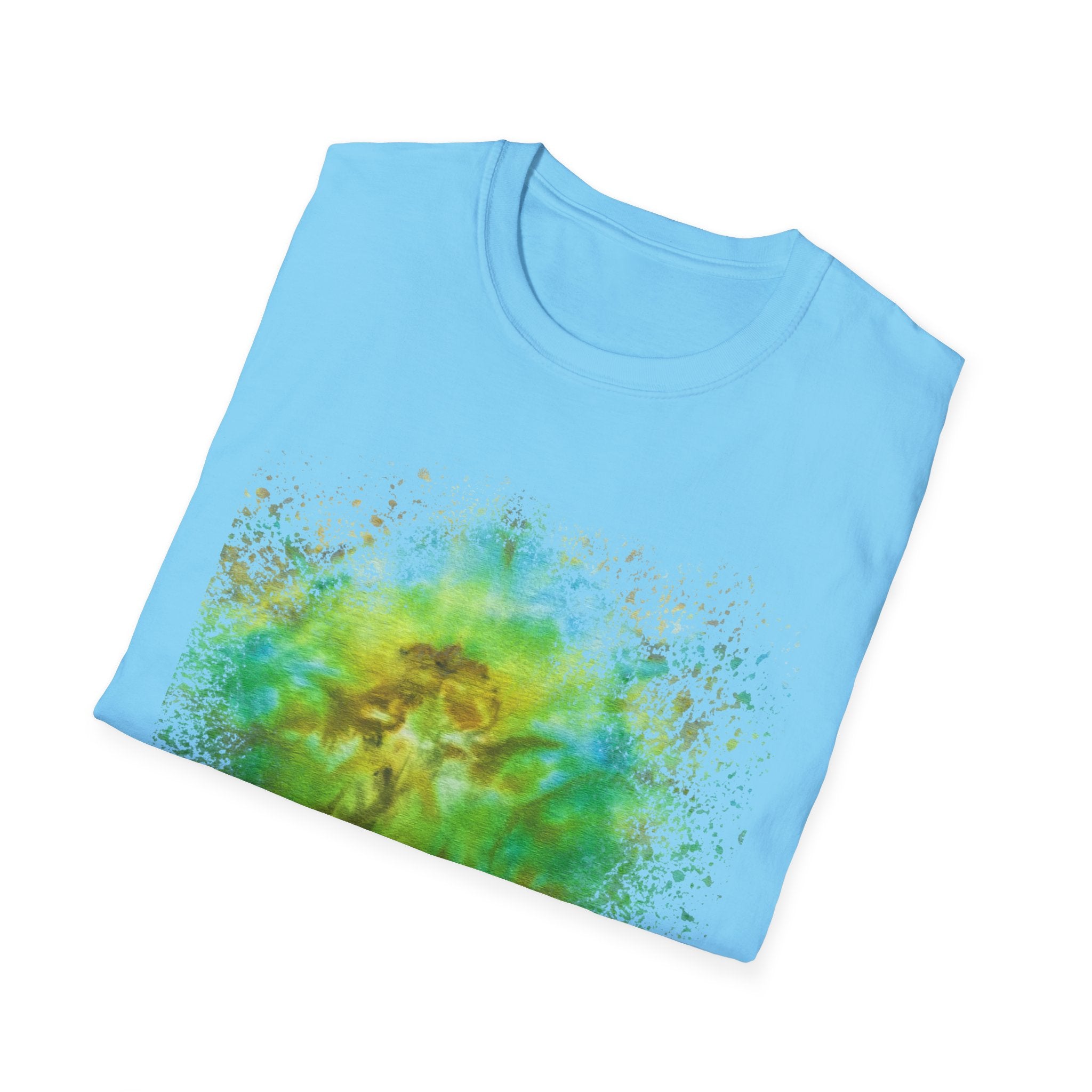 THE CONTRARIAN:  Deep sea vibe, Nature-Inspired Tie-Dye T-Shirt | Unisex Softstyle | Bohemian Vibe | Perfect for Festivals, Casual Wear, Eco-Friendly Living