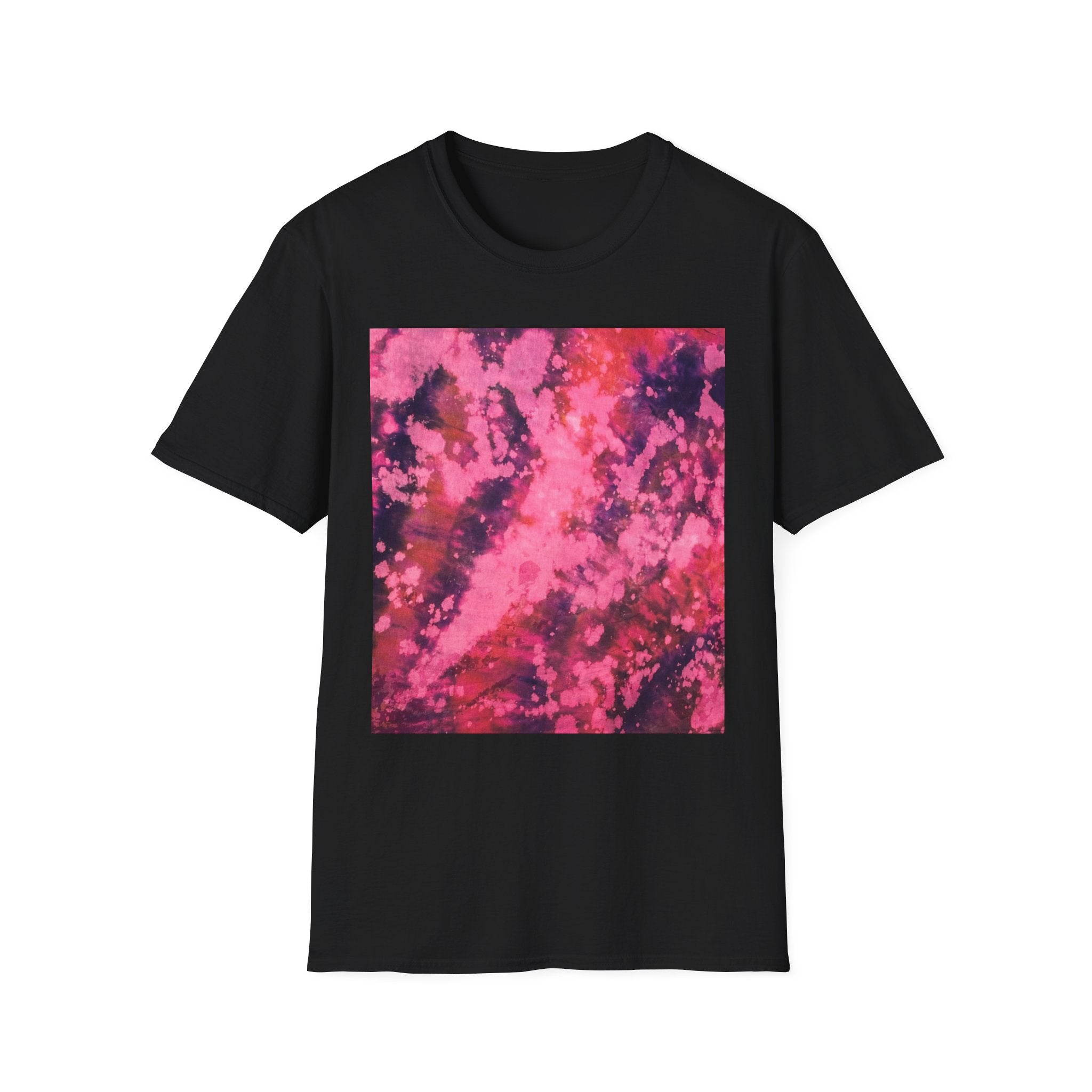 MAGENTA MADNESS;  Smash style, Vibrant Tie-Dye T-Shirt, Unisex Softstyle Tee for Festivals, Summer Vibes, Gifts for Friends, Casual Wear, Easy Fashion
