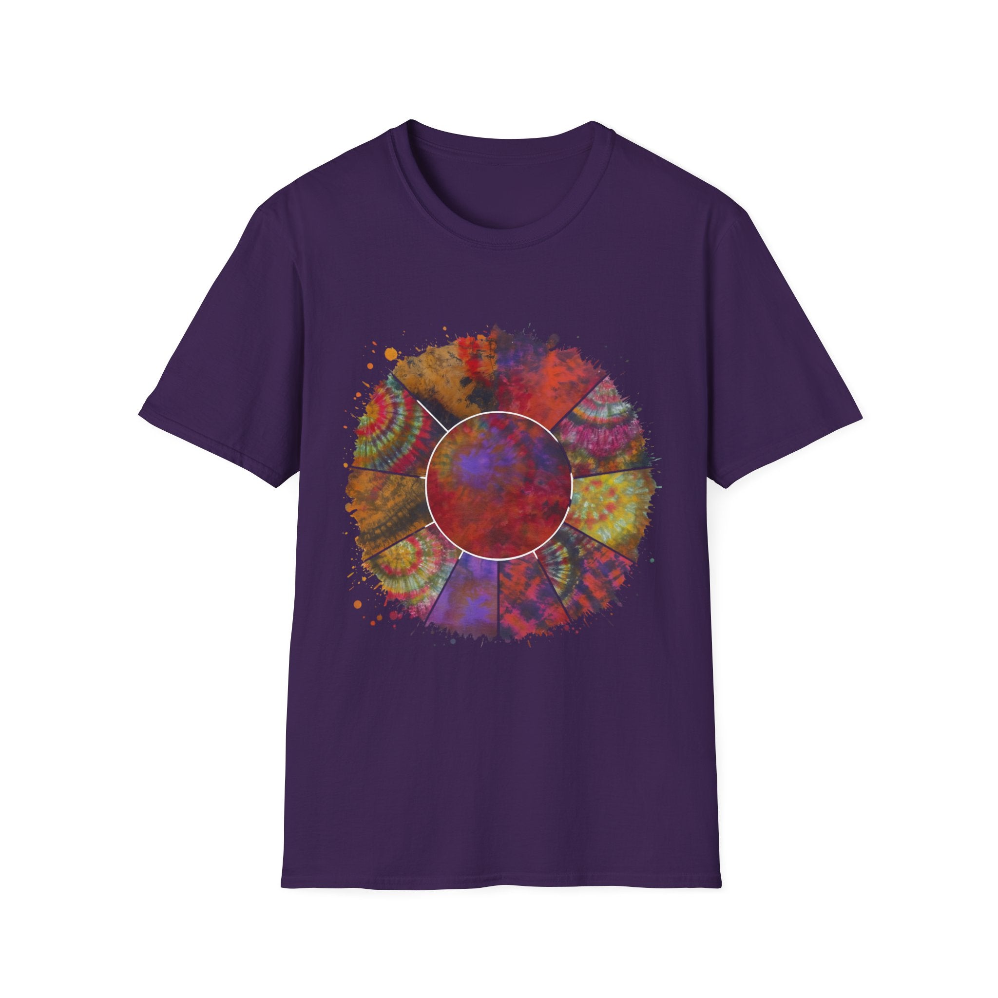 FORTUNE: Colorful, splat style, Bohemian tie dye collage, Unisex T-Shirt, Tie-Dye Vibe Shirt, Festival Wear, Summer Style, Gift for Her/Him