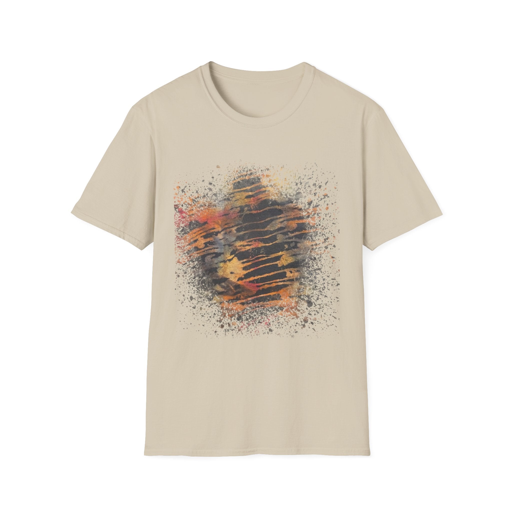 MIDNIGHT SUN: Galaxy, spray style, Abstract Art Unisex T-Shirt – Trendy Graphic Tee for Casual Wear, Unique Gift for Art Lovers, Summer Fashion, Street Style