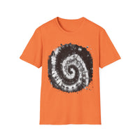 ABYSS: "Down the rabbit hole" vibe, Tie-Dye monochrome Swirl, Unisex Softstyle T-Shirt | Colorful Summer Shirt | Perfect for Festivals, Casual Outings, Gifting, Holidays