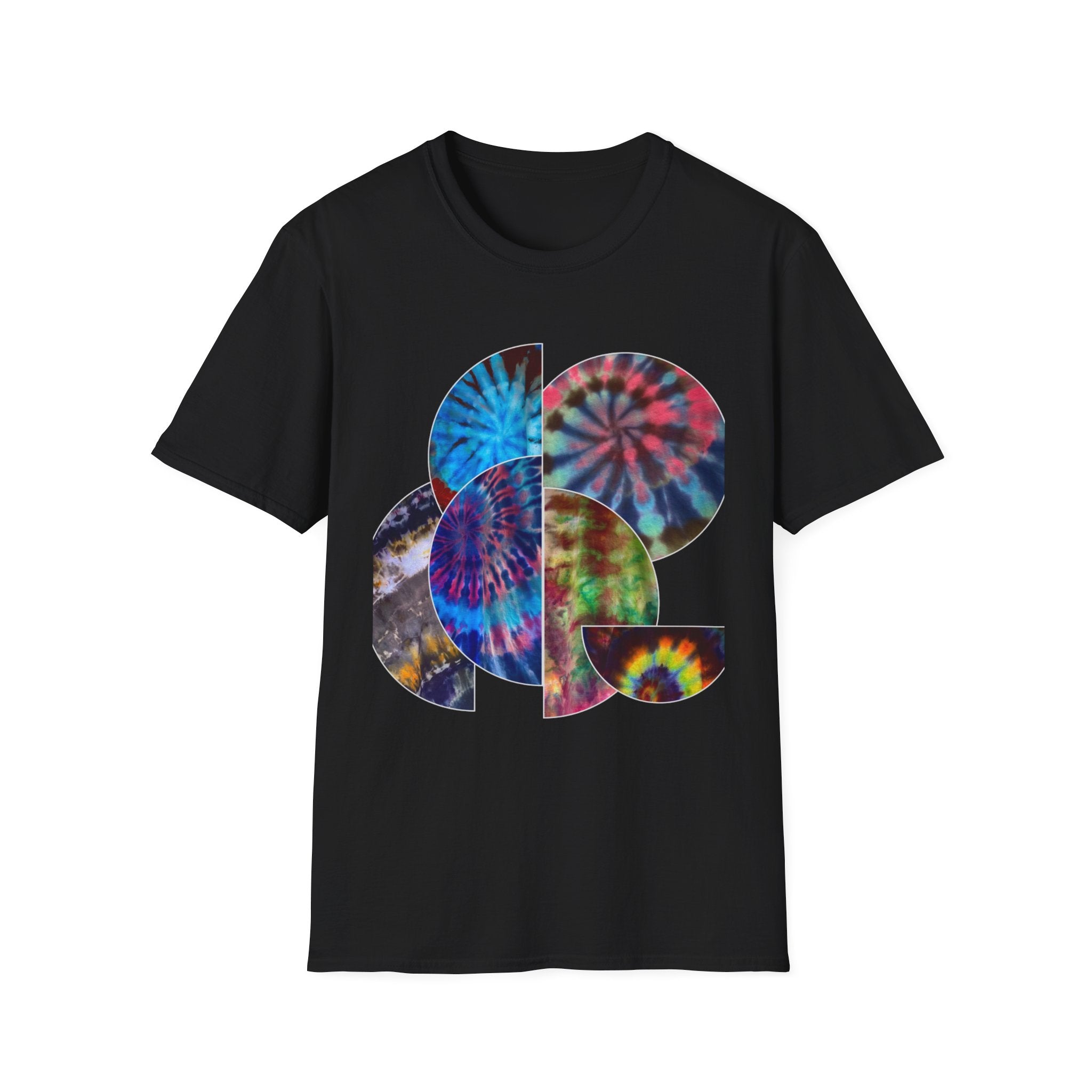 TENACITY:  Vibrant Tie-Dye collage Unisex Softstyle T-Shirt | Colorful Bohemian Tee, Festival Wear, Summer Outfit, Vintage Vibes, Gift Idea