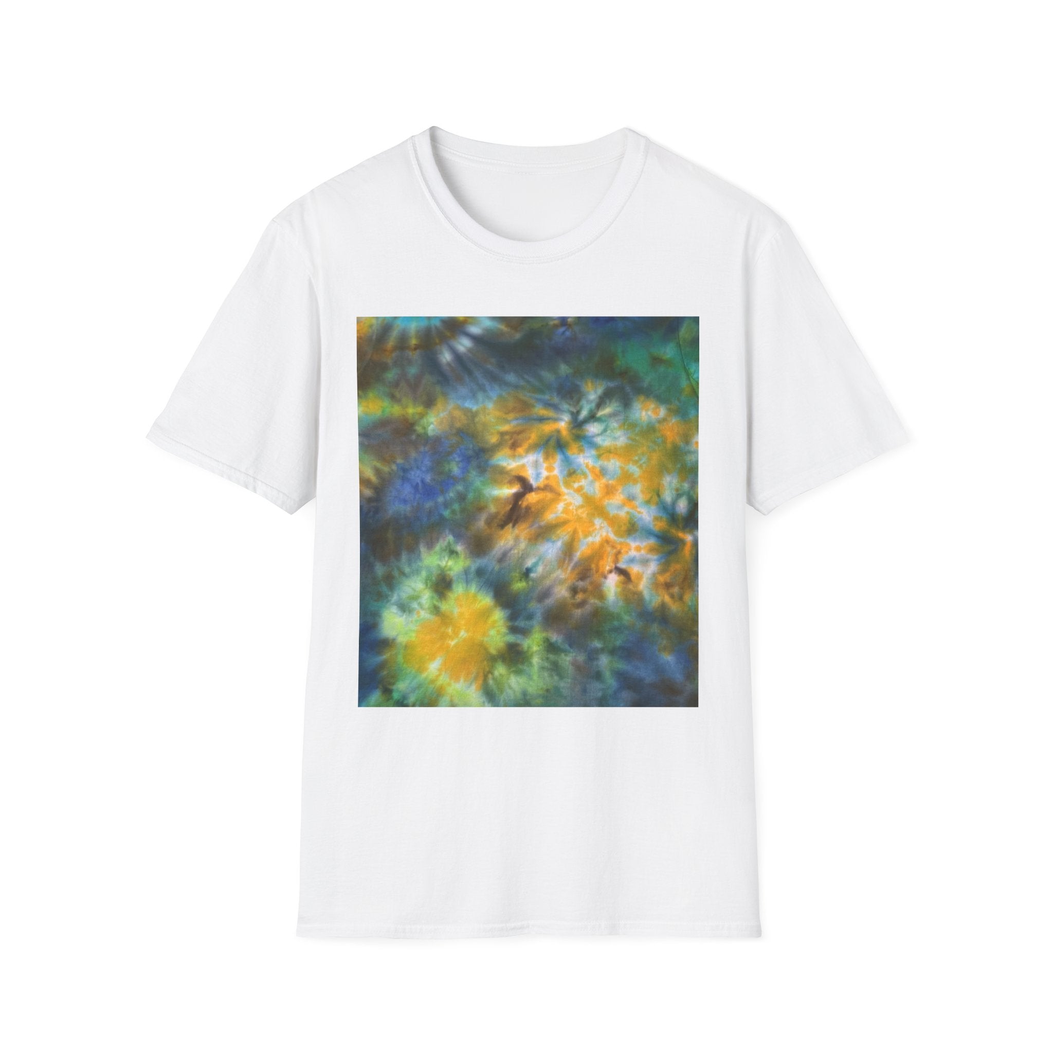 HAWAIIAN HERO: Smash style, mini-swirl tie dye,  Colorful, Unisex Softstyle T-Shirt, Bohemian Tee, Summer Vibe Shirt, Festival Outfit, Casual Wear, Gift Idea