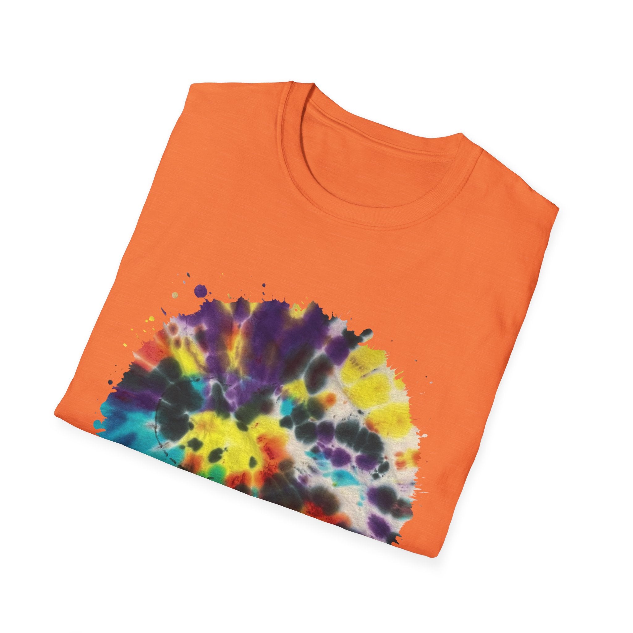 PARAGON 2: Splatter style, jubilee tie dye, Colorful Tie-Dye Unisex Softstyle T-Shirt, Boho Tee, Summer Fashion, Festival Wear, Casual Outfit, Gift Idea