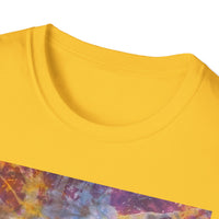 RASPBERRY SORBET:  Splat style, Galactic Vibe Unisex Softstyle T-Shirt | Space Art Tee, Cosmic Shirt, Gift for Astronomers, Unique Spacewear, Casual Wear