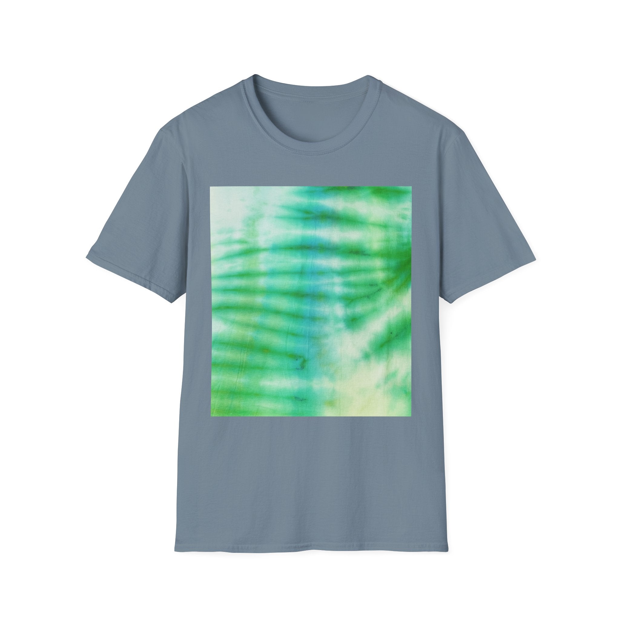 SWAMI: Soft, dreamy sea green/blue Tie-Dye Unisex T-Shirt, Festival Wear, Casual Style, Summer Vibes, Gift for Friends, Eco-Friendly Fashion