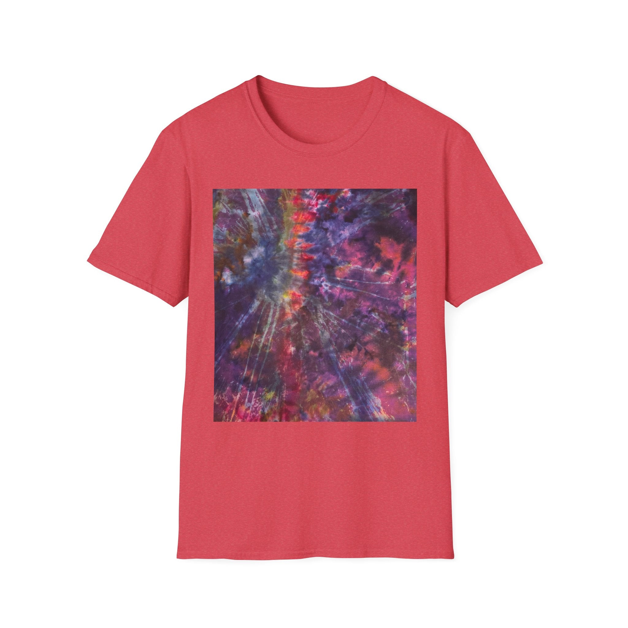 BOMBAY BLITZ:  Galactic Tie-Dye T-Shirt - Unisex Softstyle Tee, Boho Fashion, Festival Wear, Gift for Space Lovers, Casual Everyday Top