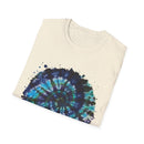 Cobalt Tornado 2:  Spiral Tie-Dye T-Shirt, Unisex Kaftan, Bohemian Tee, Beachwear, Summer Top, Festival Gear, Unique Gift