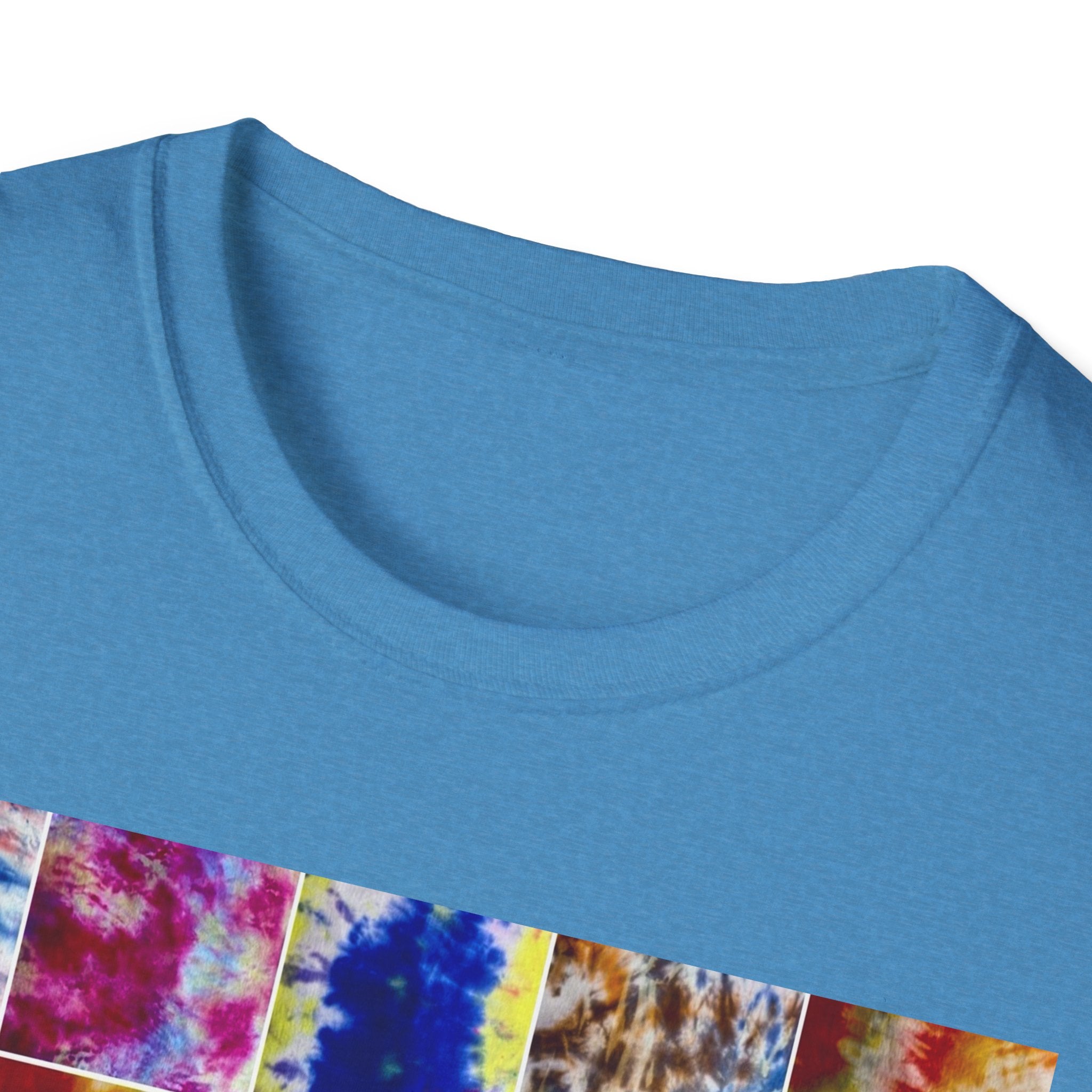 THE SCRAMBLE: Colorful, sampler style,  Tie-Dye collage Unisex T-Shirt, Vibrant Casual Wear, Summer Festival Top, Gift for Him/Her, Retro Vibe Fashion