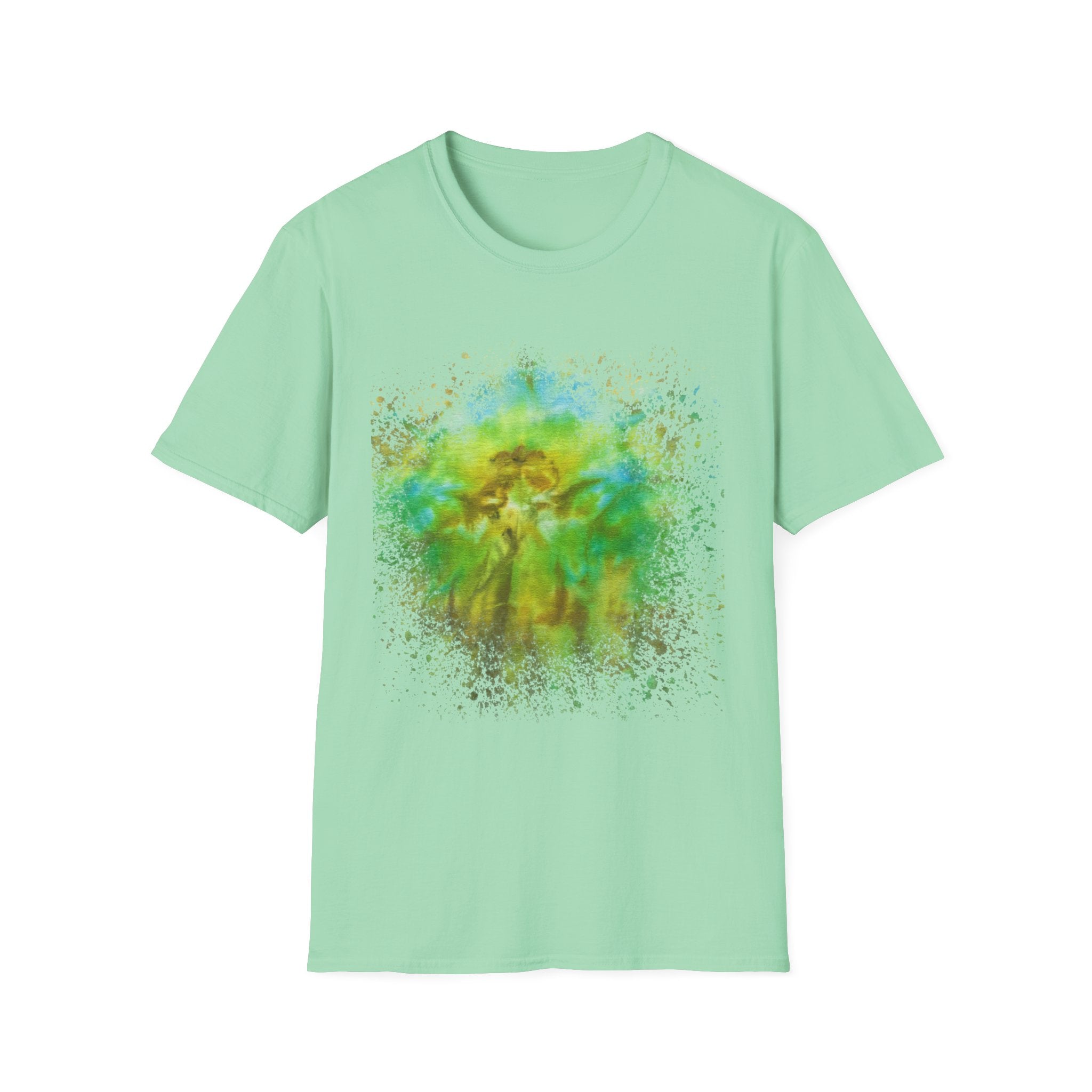 THE CONTRARIAN:  Deep sea vibe, Nature-Inspired Tie-Dye T-Shirt | Unisex Softstyle | Bohemian Vibe | Perfect for Festivals, Casual Wear, Eco-Friendly Living