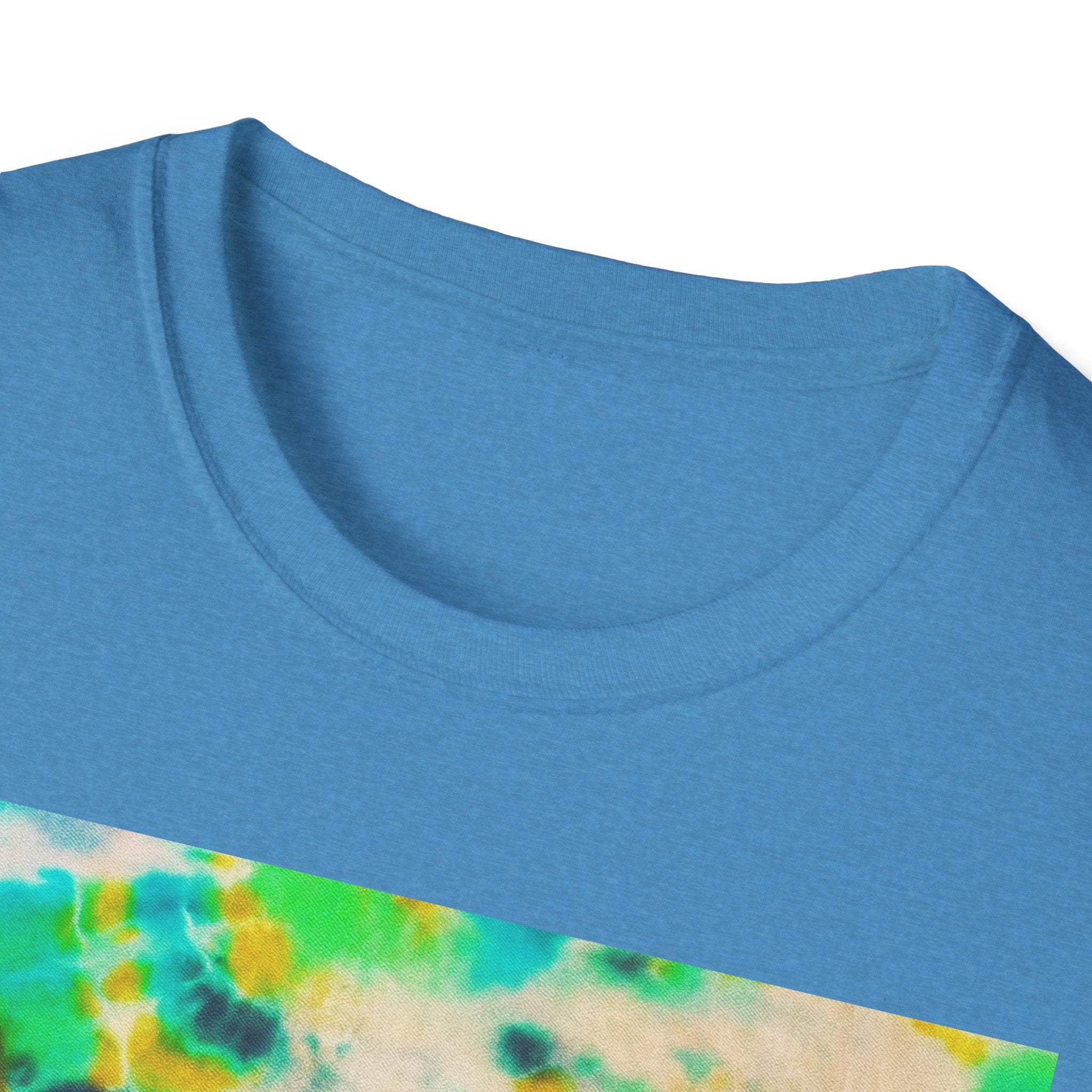 TURQUOISE TREASURE: Tide pool inspired,  Vibrant Tie-Dye T-Shirt, Unisex Softstyle Tee, Casual Summer Wear, Music Festival Attire, Boho Chic Shirt, Unique Gift for Friends