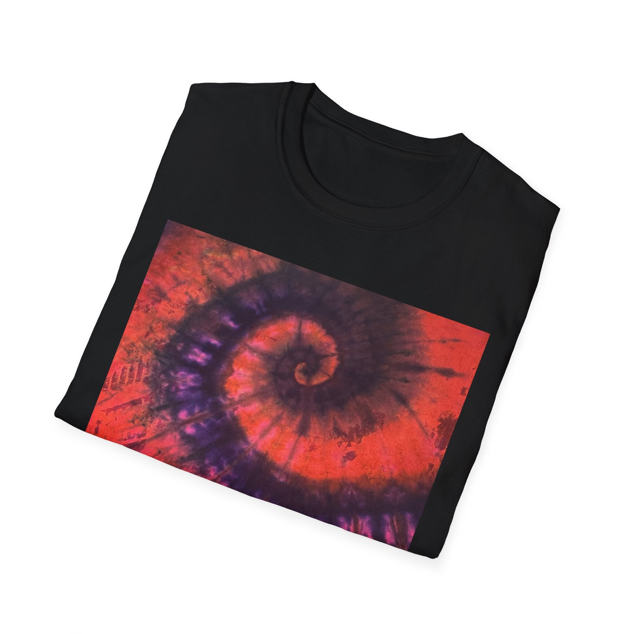 POWER BALL BLISS: Vibrant swirl Tie-Dye Unisex Softstyle T-Shirt, Summer Festival Tee, Bohemian Apparel, Gift for Friends, Unique Graphic Shirt