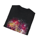 ENIGMA: Gritty, edgy Colorful Abstract Art Unisex Softstyle T-Shirt, Casual Graphic Tee, Gift for Art Lovers, Unique Printed Shirt, Summer Wear, Festival Apparel