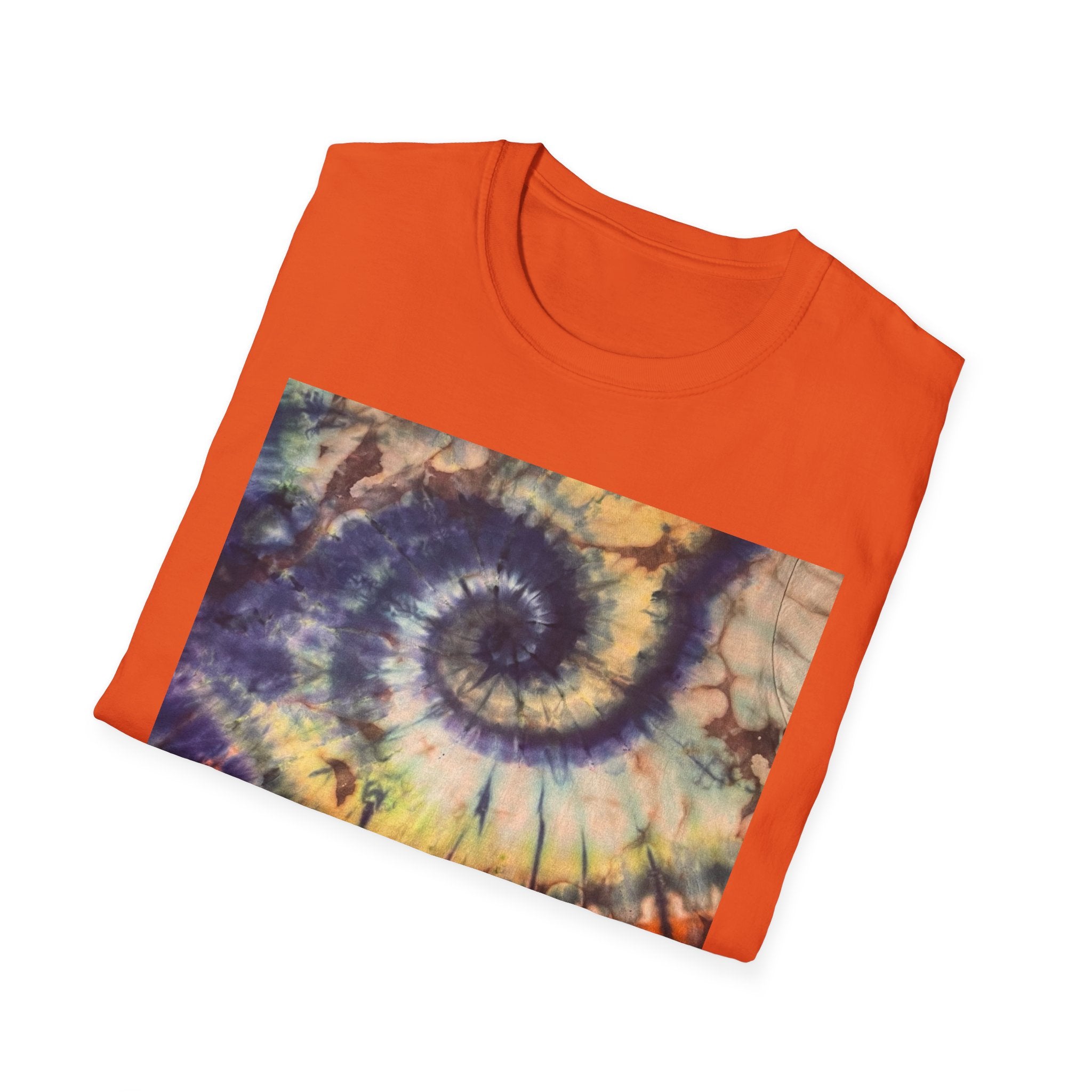 MOCHA SPIDER DANCE:  Unique Spiral Tie-Dye Unisex T-Shirt, Boho Chic Tee, Summer Vibes Top, Festival Wear, Eco-Friendly Gift