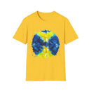 Zenith 2:  Tie-Dye Peace Circle Unisex Softstyle T-Shirt, Vibrant Summer Tee, Gift for Music Festivals, Casual Chic, Eco-Friendly Fashion