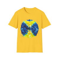 Zenith 2:  Tie-Dye Peace Circle Unisex Softstyle T-Shirt, Vibrant Summer Tee, Gift for Music Festivals, Casual Chic, Eco-Friendly Fashion