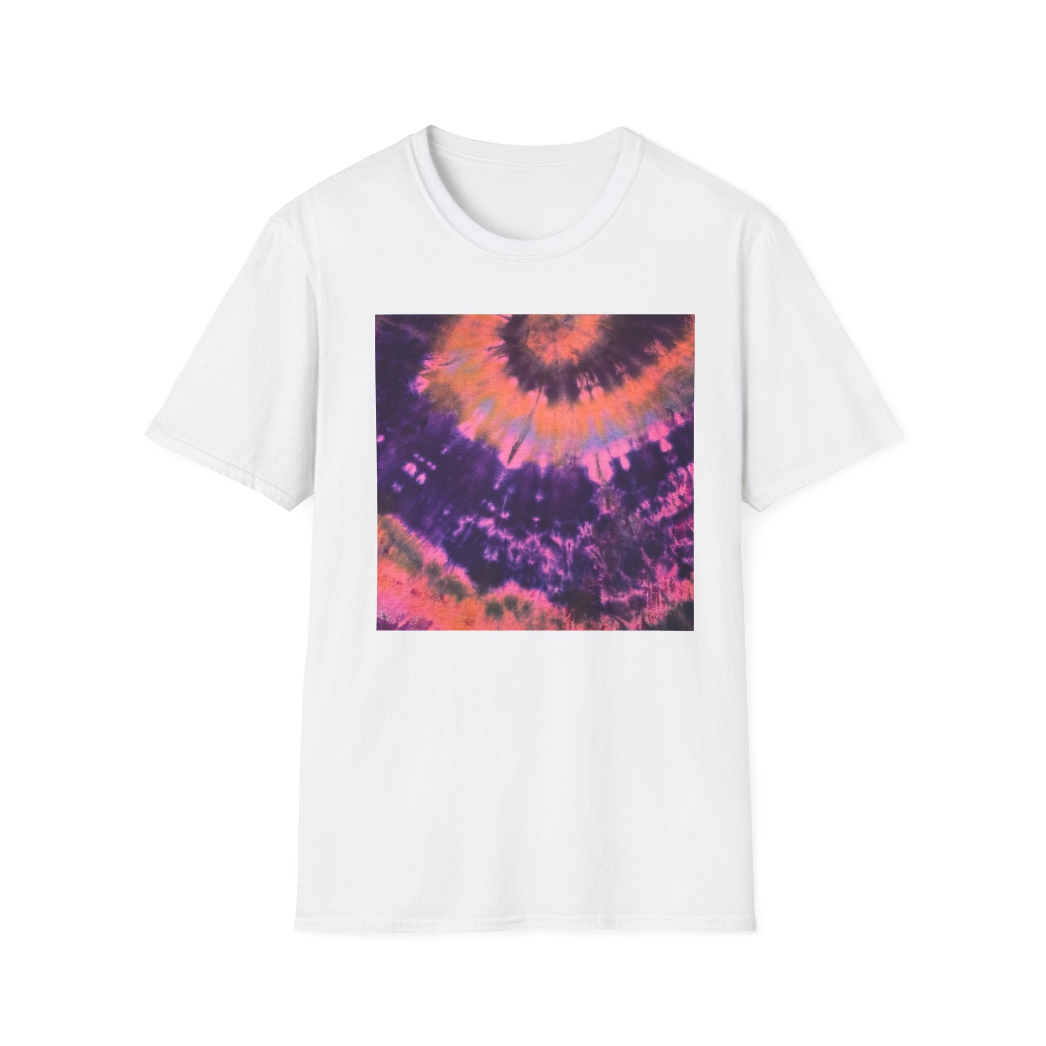 INDIGO ODYSSEY:  Half Swirl tie dye, Colorful Tie-Dye Unisex Softstyle T-Shirt, Summer Vibes Tee, Festival Apparel, Gift for Him/Her, Casual Wear, Retro Style