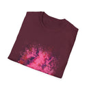 Magenta Madness 2:  Vibrant Splash T-Shirt: Unisex Softstyle, Art Enthusiast Gift, Casual Wear, Summer Apparel, Splash of Color, Vibrant Tee
