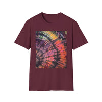 SMASH PARTY: Edgy quarter swirl vibe Tie-Dye Unisex T-Shirt - Boho Style, Summer Vibes, Festival Wear, Beach Party Outfit, Unique Gift Idea