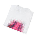 Magenta Madness 2:  Vibrant Splash T-Shirt: Unisex Softstyle, Art Enthusiast Gift, Casual Wear, Summer Apparel, Splash of Color, Vibrant Tee