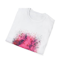 Magenta Madness 2:  Vibrant Splash T-Shirt: Unisex Softstyle, Art Enthusiast Gift, Casual Wear, Summer Apparel, Splash of Color, Vibrant Tee