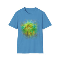 THE CONTRARIAN:  Deep sea vibe, Nature-Inspired Tie-Dye T-Shirt | Unisex Softstyle | Bohemian Vibe | Perfect for Festivals, Casual Wear, Eco-Friendly Living