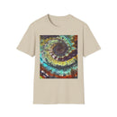 TEMPTATION: Mystical Vibrant Tie-Dye T-Shirt, Unisex Softstyle Tee, Boho Festival Wear, Summer Vibe Shirt, Eco-Friendly Apparel, Gift for Him or Her